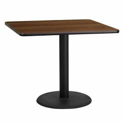 Emma+Oliver Emma And Oliver 36" Square Mahogany Laminate Table Top With 24"RD Base