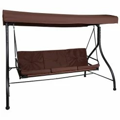 Emma+Oliver Emma And Oliver 3-Seat Outdoor Steel Converting Patio Swing And Bed Canopy Hammock In Black -Emma+Oliver shop unnamed file 2224