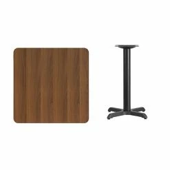 Emma+Oliver Emma And Oliver 30" Square Walnut Laminate Table Top With 22"x22" Base -Emma+Oliver shop unnamed file 2229