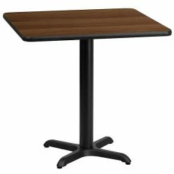 Emma+Oliver Emma And Oliver 30" Square Walnut Laminate Table Top With 22"x22" Base -Emma+Oliver shop unnamed file 2231