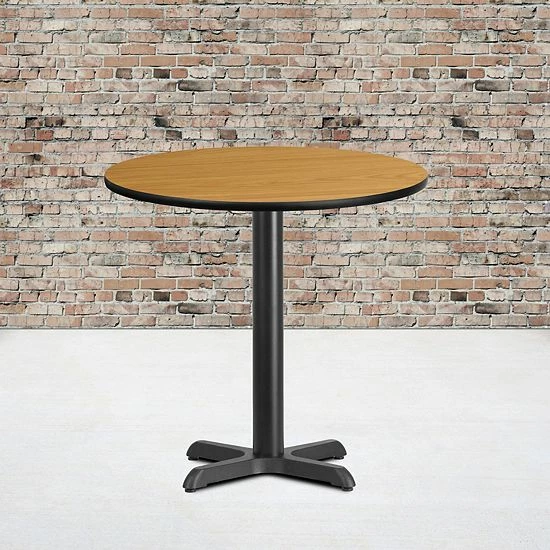 Emma+Oliver Emma And Oliver 30"RD Natural Laminate Table Top With 22"x22" Base 2 Emma+Oliver Emma And Oliver 30"RD Natural Laminate Table Top With 22"x22" Base - Image 2