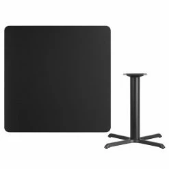 Emma+Oliver Emma And Oliver 42" Square Black Laminate Table Top With 33"x33" Table Height Base -Emma+Oliver shop unnamed file 2244