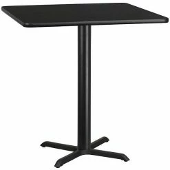 Emma+Oliver Emma And Oliver 42" Square Black Laminate Table Top With 33"x33" Table Height Base -Emma+Oliver shop unnamed file 2247
