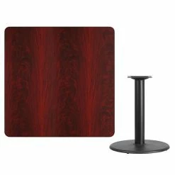 Emma+Oliver Emma And Oliver 42" Square Mahogany Laminate Table Top With 24"RD Base -Emma+Oliver shop unnamed file 2251
