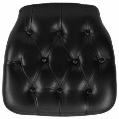 Emma+Oliver Emma And Oliver Indoor Hard Black Tufted Vinyl Chiavari/Dining Chair Cushion