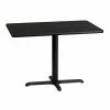 Emma+Oliver Emma And Oliver 30"x42" Rectangular Black Laminate Table Top With 23.5"x29.5" Base