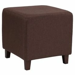 Emma+Oliver Emma And Oliver Taut Upholstered Cube Ottoman Pouf In Black LeatherSoft Black Fabric -Emma+Oliver shop unnamed file 2283