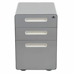 Emma+Oliver Emma And Oliver Ergonomic 3-Drawer Mobile Locking Filing Cabinet Storage Organizer-Gray -Emma+Oliver shop unnamed file 2289