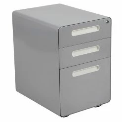 Emma+Oliver Emma And Oliver Ergonomic 3-Drawer Mobile Locking Filing Cabinet Storage Organizer-Gray -Emma+Oliver shop unnamed file 2293
