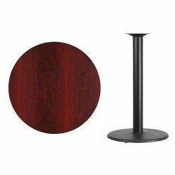 Emma+Oliver Emma And Oliver 36"RD Mahogany Laminate Bar Table Top-24"RD Base -Emma+Oliver shop unnamed file 2298