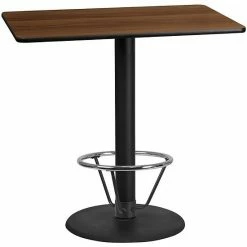 Emma+Oliver Emma And Oliver 30"x48" Natural Laminate Bar Table Top-24"RD Base/Foot Ring -Emma+Oliver shop unnamed file 2308