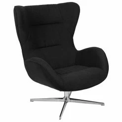 Emma+Oliver Emma And Oliver Home And Office Retro Bomber Jacket LeatherSoft Swivel Wing Accent Chair Black Fabric 6 Emma+Oliver Emma And Oliver Home And Office Retro Bomber Jacket LeatherSoft Swivel Wing Accent Chair Black Fabric -Emma+Oliver shop unnamed file 2315