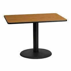 Emma+Oliver Emma And Oliver 30"x42" Rectangular Walnut Laminate Table Top With 24"RD Base