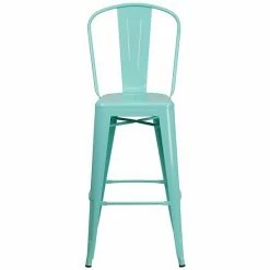 Emma+Oliver Emma And Oliver Commercial Grade 30"H Mint Green Metal Indoor-Outdoor Barstool With Back -Emma+Oliver shop unnamed file 2347