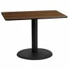 Emma+Oliver Emma And Oliver 24"x42" Rectangular Walnut Laminate Table Top With 24"RD Base