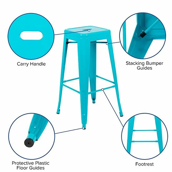 Emma+Oliver Emma and Oliver 4 Pack 30" High Metal Indoor Bar Stool - Stackable Stool, Teal Emma+Oliver Emma And Oliver 4 Pack 30" High Metal Indoor Bar Stool - Stackable Stool, Teal -Emma+Oliver shop unnamed file 2362