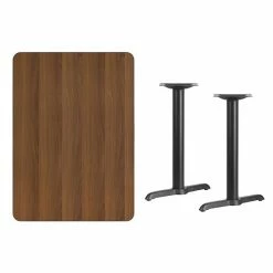 Emma+Oliver Emma And Oliver 30"x42" Rectangular Walnut Laminate Table Top With 5"x22" Bases -Emma+Oliver shop unnamed file 2371