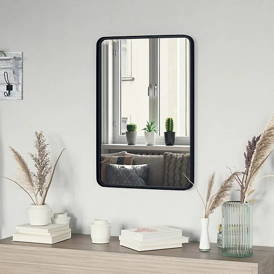 Emma+Oliver Emma And Oliver Afsin 20" X 30" Rectangular Wall Mirror With Black Frame, Silver Backing For Clarity And Shatterproof Glass For Entryways, Bathrooms & More 2 Emma+Oliver Emma And Oliver Afsin 20" X 30" Rectangular Wall Mirror With Black Frame, Silver Backing For Clarity And Shatterproof Glass For Entryways, Bathrooms & More - Image 2
