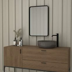 Emma+Oliver Emma And Oliver Afsin 20" X 30" Rectangular Wall Mirror With Black Frame, Silver Backing For Clarity And Shatterproof Glass For Entryways, Bathrooms & More 7 Emma+Oliver Emma And Oliver Afsin 20" X 30" Rectangular Wall Mirror With Black Frame, Silver Backing For Clarity And Shatterproof Glass For Entryways, Bathrooms & More -Emma+Oliver shop unnamed file 240