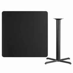 Emma+Oliver Emma And Oliver 42" Square Black Laminate Bar Table Top-33"x33" Base -Emma+Oliver shop unnamed file 2410