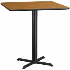 Emma+Oliver Emma And Oliver 42" Square Black Laminate Bar Table Top-33"x33" Base -Emma+Oliver shop unnamed file 2413