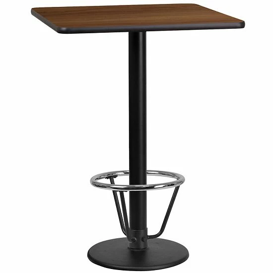 Emma+Oliver Emma and Oliver 24" Square Black Laminate Bar Table Top-18"RD Base/Foot Ring Emma+Oliver Emma And Oliver 24" Square Black Laminate Bar Table Top-18"RD Base/Foot Ring -Emma+Oliver shop unnamed file 2435