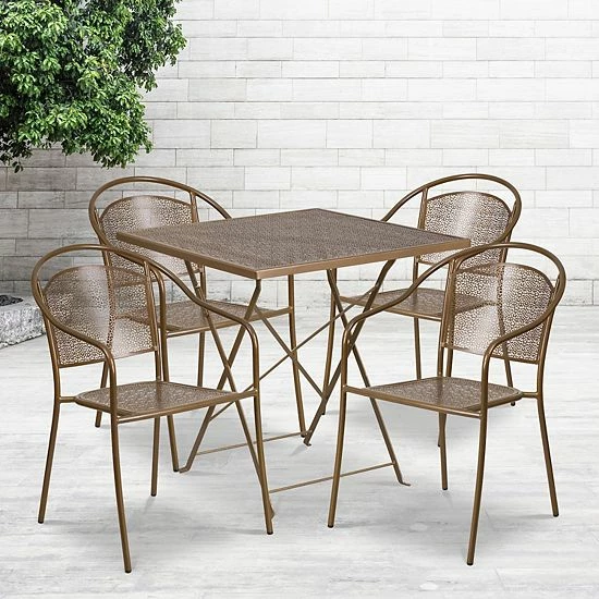 Emma+Oliver Emma and Oliver Commercial Grade 28" Square Gold Folding Patio Table Set-4 Round Back Chairs White Emma+Oliver Emma And Oliver Commercial Grade 28" Square Gold Folding Patio Table Set-4 Round Back Chairs White -Emma+Oliver shop unnamed file 2482