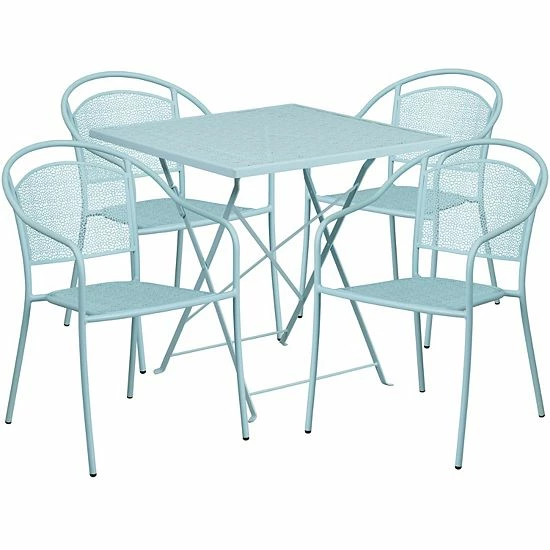 Emma+Oliver Emma and Oliver Commercial Grade 28" Square Gold Folding Patio Table Set-4 Round Back Chairs White Emma+Oliver Emma And Oliver Commercial Grade 28" Square Gold Folding Patio Table Set-4 Round Back Chairs White -Emma+Oliver shop unnamed file 2486