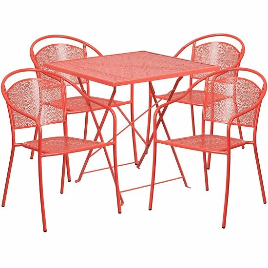 Emma+Oliver Emma and Oliver Commercial Grade 28" Square Gold Folding Patio Table Set-4 Round Back Chairs White Emma+Oliver Emma And Oliver Commercial Grade 28" Square Gold Folding Patio Table Set-4 Round Back Chairs White -Emma+Oliver shop unnamed file 2487
