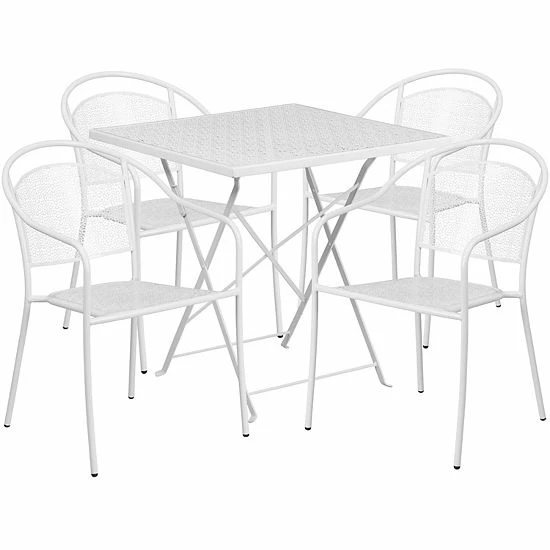 Emma+Oliver Emma and Oliver Commercial Grade 28" Square Gold Folding Patio Table Set-4 Round Back Chairs White Emma+Oliver Emma And Oliver Commercial Grade 28" Square Gold Folding Patio Table Set-4 Round Back Chairs White -Emma+Oliver shop unnamed file 2489