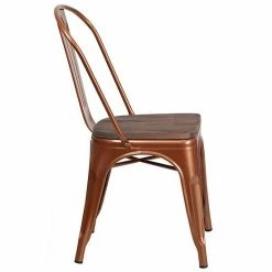 Emma+Oliver Emma And Oliver Copper Metal Stackable Chair With Wood Seat -Emma+Oliver shop unnamed file 2501