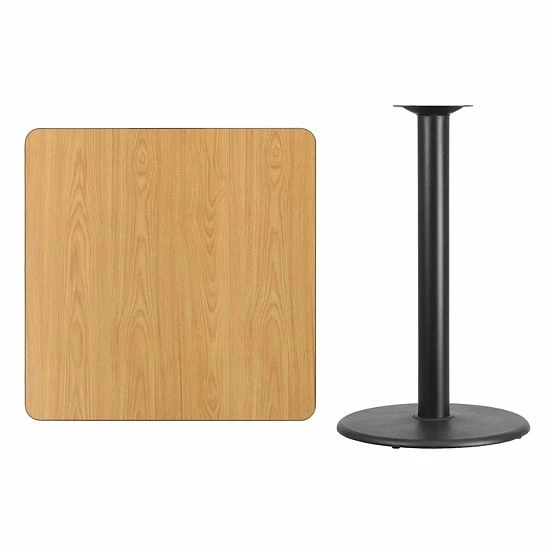 Emma+Oliver Emma And Oliver 36" Square Black Laminate Bar Table Top-24"RD Base 3 Emma+Oliver Emma And Oliver 36" Square Black Laminate Bar Table Top-24"RD Base - Image 3