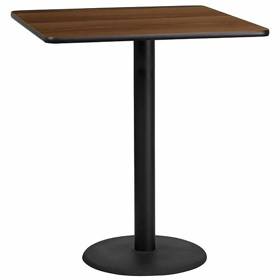 Emma+Oliver Emma And Oliver 36" Square Black Laminate Bar Table Top-24"RD Base 4 Emma+Oliver Emma And Oliver 36" Square Black Laminate Bar Table Top-24"RD Base - Image 4