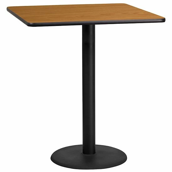 Emma+Oliver Emma And Oliver 36" Square Black Laminate Bar Table Top-24"RD Base 5 Emma+Oliver Emma And Oliver 36" Square Black Laminate Bar Table Top-24"RD Base - Image 5