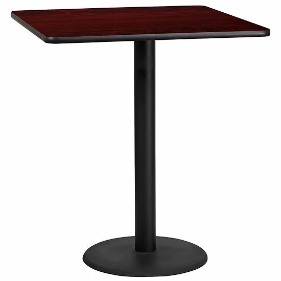 Emma+Oliver Emma And Oliver 36" Square Black Laminate Bar Table Top-24"RD Base 6 Emma+Oliver Emma And Oliver 36" Square Black Laminate Bar Table Top-24"RD Base - Image 6