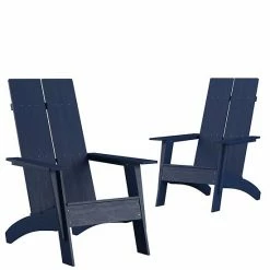 Emma+Oliver Emma And Oliver Set Of 2 White Modern Dual Slat Back Indoor/Outdoor Adirondack Style Chairs -Emma+Oliver shop unnamed file 2544