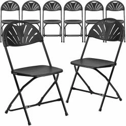 Emma+Oliver Emma And Oliver 8 Pack 650 Lb. Capacity White Plastic Fan Back Folding Chair Black -Emma+Oliver shop unnamed file 2622