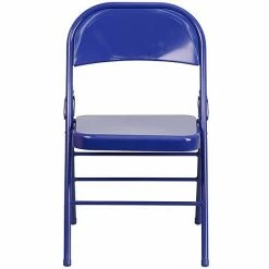 Emma+Oliver Emma And Oliver 2 Pack Sedona Coral Triple Braced & Double Hinged Metal Folding Chair Cobalt Blue -Emma+Oliver shop unnamed file 2638