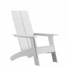 Emma+Oliver Emma And Oliver Gray Modern Dual Slat Back Indoor/Outdoor Adirondack Style Patio Chair