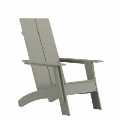 Emma+Oliver Emma And Oliver Gray Modern Dual Slat Back Indoor/Outdoor Adirondack Style Patio Chair -Emma+Oliver shop unnamed file 2677