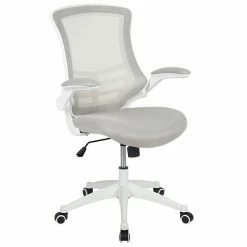 Emma+Oliver Emma And Oliver Mid-Back White Mesh Swivel Ergonomic Task Office Desk Chair With Flip-Up Arms Red Mesh -Emma+Oliver shop unnamed file 2702
