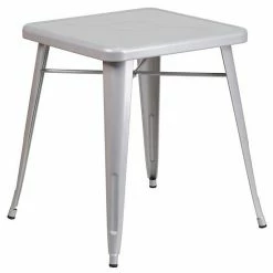 Emma+Oliver Emma And Oliver Commercial 23.75" Square Silver Metal Indoor-Outdoor Table Set-2 Stack Chairs 12 Emma+Oliver Emma And Oliver Commercial 23.75" Square Silver Metal Indoor-Outdoor Table Set-2 Stack Chairs -Emma+Oliver shop unnamed file 2741