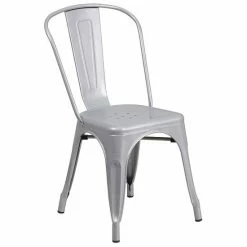 Emma+Oliver Emma And Oliver Commercial 23.75" Square Silver Metal Indoor-Outdoor Table Set-2 Stack Chairs 13 Emma+Oliver Emma And Oliver Commercial 23.75" Square Silver Metal Indoor-Outdoor Table Set-2 Stack Chairs -Emma+Oliver shop unnamed file 2742