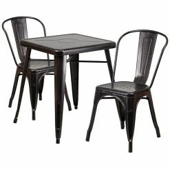 Emma+Oliver Emma And Oliver Commercial 23.75" Square Silver Metal Indoor-Outdoor Table Set-2 Stack Chairs 16 Emma+Oliver Emma And Oliver Commercial 23.75" Square Silver Metal Indoor-Outdoor Table Set-2 Stack Chairs -Emma+Oliver shop unnamed file 2745