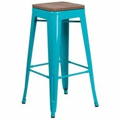 Emma+Oliver Emma And Oliver 30"H Backless Mint Green Barstool With Square Wood Seat 8 Emma+Oliver Emma And Oliver 30"H Backless Mint Green Barstool With Square Wood Seat -Emma+Oliver shop unnamed file 2750