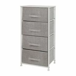 Emma+Oliver Emma And Oliver 4 Drawer Vertical Storage Dresser With White Wood Top & Gray Fabric Pull Drawers Whitegray -Emma+Oliver shop unnamed file 28
