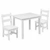 Emma+Oliver Emma And Oliver Kids 3 Piece Solid Hardwood Table And Chair Set For Playroom, Kitchen - White
