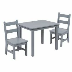 Emma+Oliver Emma And Oliver Kids 3 Piece Solid Hardwood Table And Chair Set For Playroom, Kitchen - White -Emma+Oliver shop unnamed file 2815