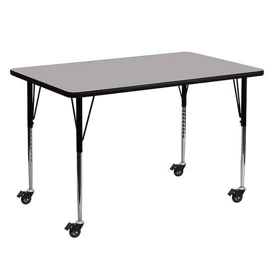 Emma+Oliver Emma And Oliver Mobile 30x60 Oak HP Laminate Adjustable Activity Table 1 Emma+Oliver Emma And Oliver Mobile 30x60 Oak HP Laminate Adjustable Activity Table