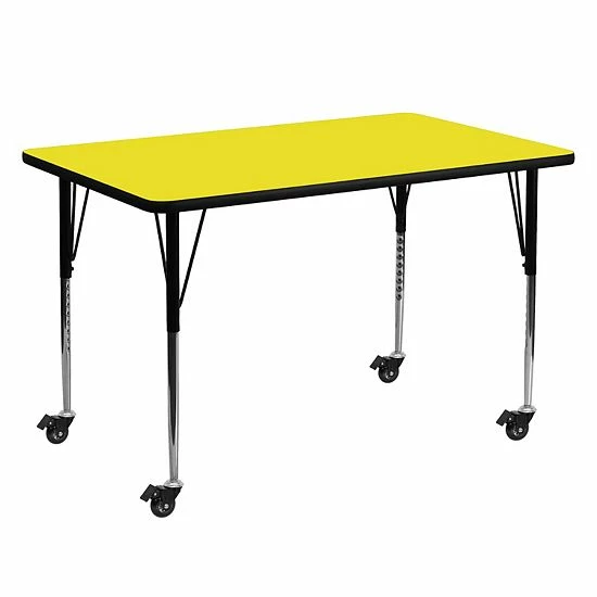 Emma+Oliver Emma And Oliver Mobile 30x60 Oak HP Laminate Adjustable Activity Table 6 Emma+Oliver Emma And Oliver Mobile 30x60 Oak HP Laminate Adjustable Activity Table - Image 6
